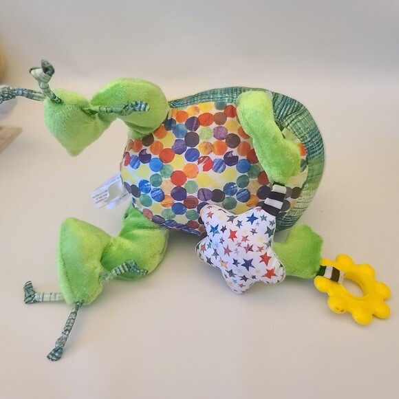 Eric Carle 8" Developmental Frog Rattle Teether Baby Toy Plush - Picture 8 of 12